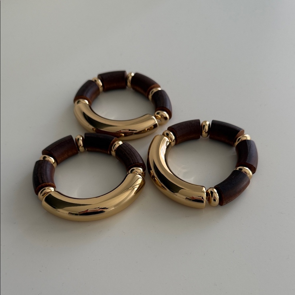 Zara wooden golden bracelet bangle